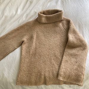 THEORY Merino Wool turtleneck sweater with bell sleeves